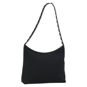 Salvatore Ferragamo Vala Shoulder Bag Nylon Black Auth 160693